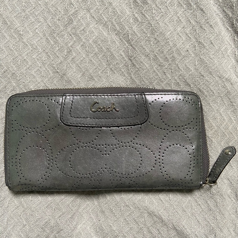 Silver coach wallet